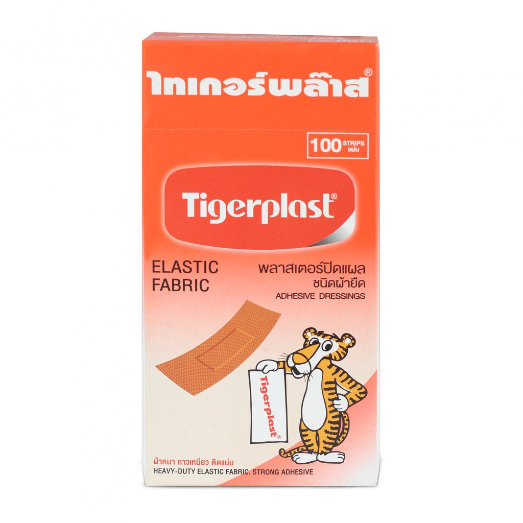 Hộp 100 Băng cá nhân Vải Thái Lan Tigerplast Elastic Fabric