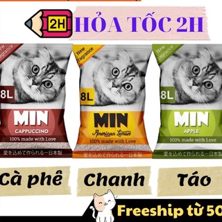 CÁT VỆ SINH CHO MÈO MIN ♥ FREESHIP♥ CÁT VỆ SINH CHO MÈO KHỬ MÙI, VÓN CỤC TỐT TÚI 8L - MIU Đen PetShop