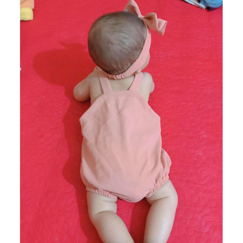 Bodysuit em bé thỏ hồng ❤️ FREESHIP ❤️ BODY trẻ em kèm giày vải turban từ ss -13kg chất cotton đũi mềm mại
