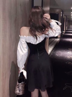 [ORDER] Váy thắt eo ngực đen trắng [ảnh thật ở cuối]