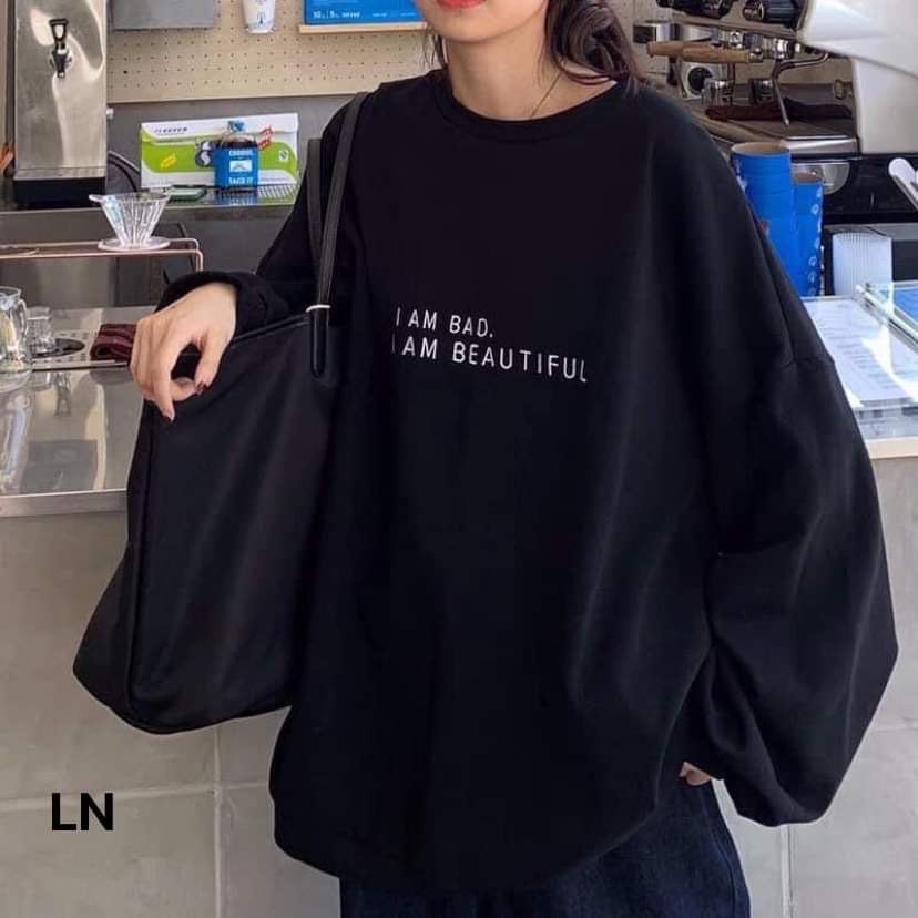 Áo nỉ in chữ I AM BAD (LN-0052)