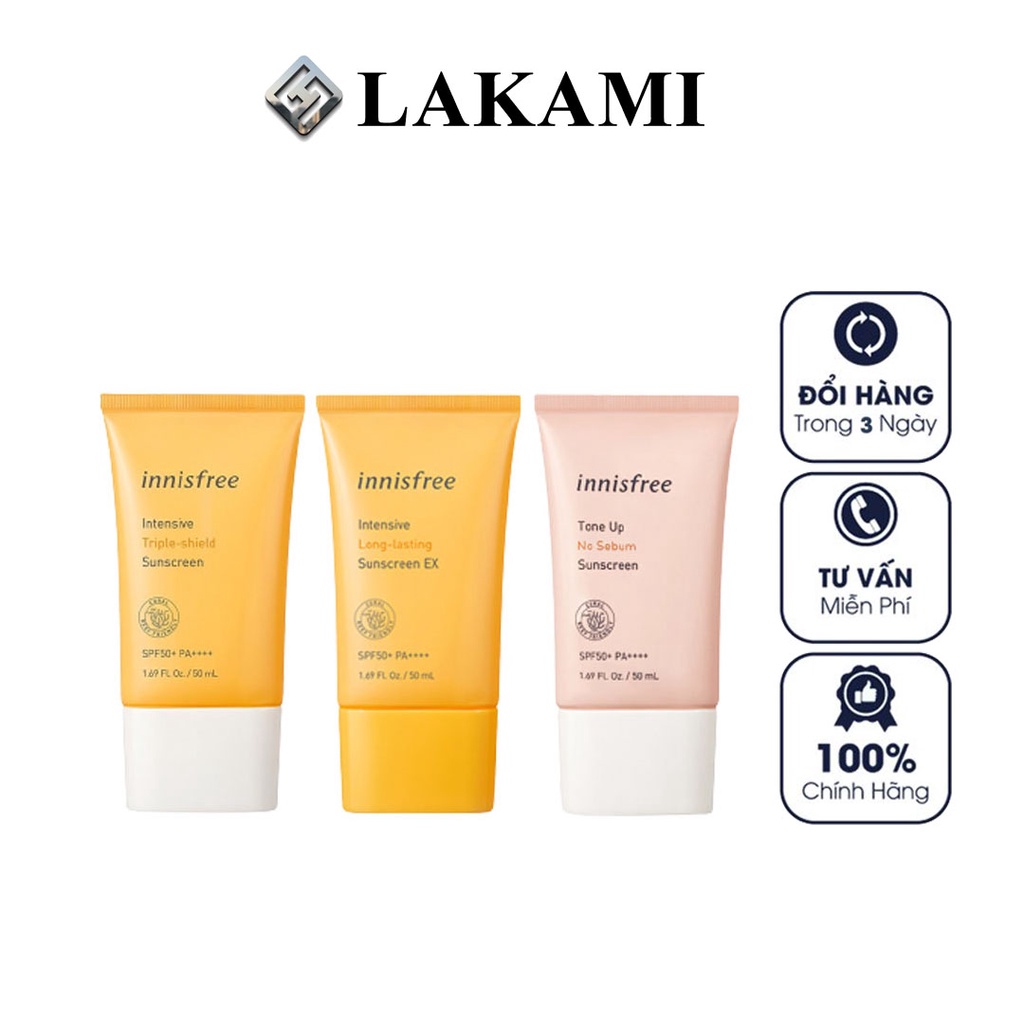 Kem Chống Nắng Innisfree các dòng Nosebum, LongLasting, TripleShield SPF50 PA++++ chống nắng, giảm tiết dầu ( lakami )