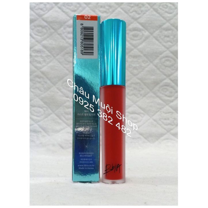 Son Kem Lì BIBIA Last Velvet Lip Tint- Màu 02 - Extra  Bounce – Đỏ Cam