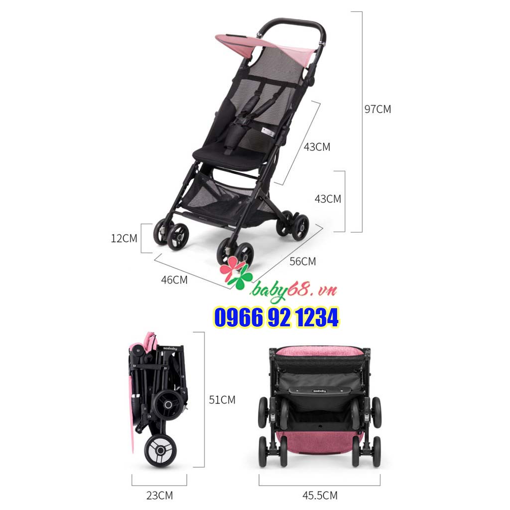 Xe đẩy nhỏ gọn Seebaby A2 hàng cao cấp