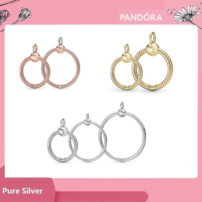 Pandora Mặt Dây Chuyền Hình Tròn In Logo Độc Đáo Diy