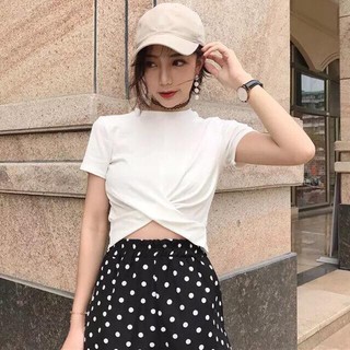 Áo chéo bụng vải lụa