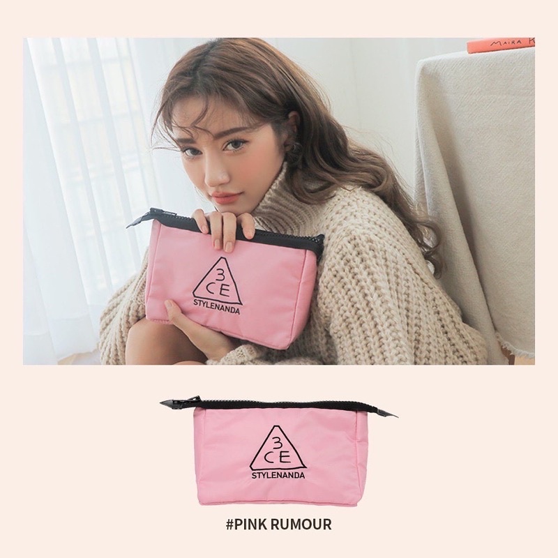 Set son 3CE syrup layering tint mini 5 màu + túi đựng mỹ phẩm 3CE chính hãng