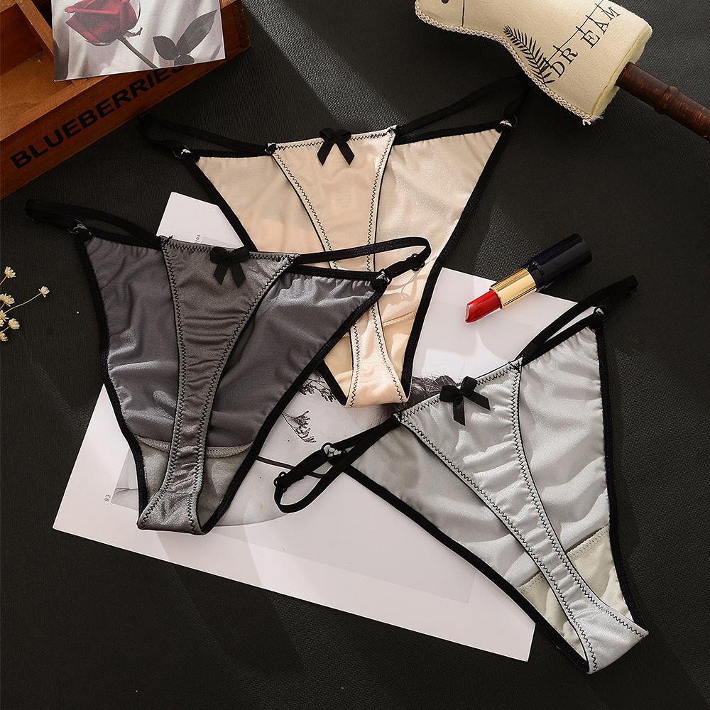 Quần Lót Satin Lọt Khe Đính Nơ Gợi Cảm