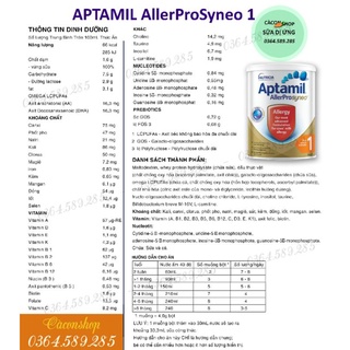 Sữa Aptamil AllerPro Syneo Úc số 1 900g