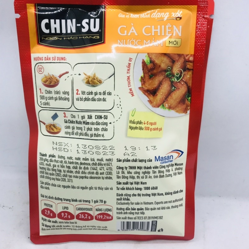 Gói Xốt Chinsu Gà Chiên Nước Mắm / Thịt Kho 70g