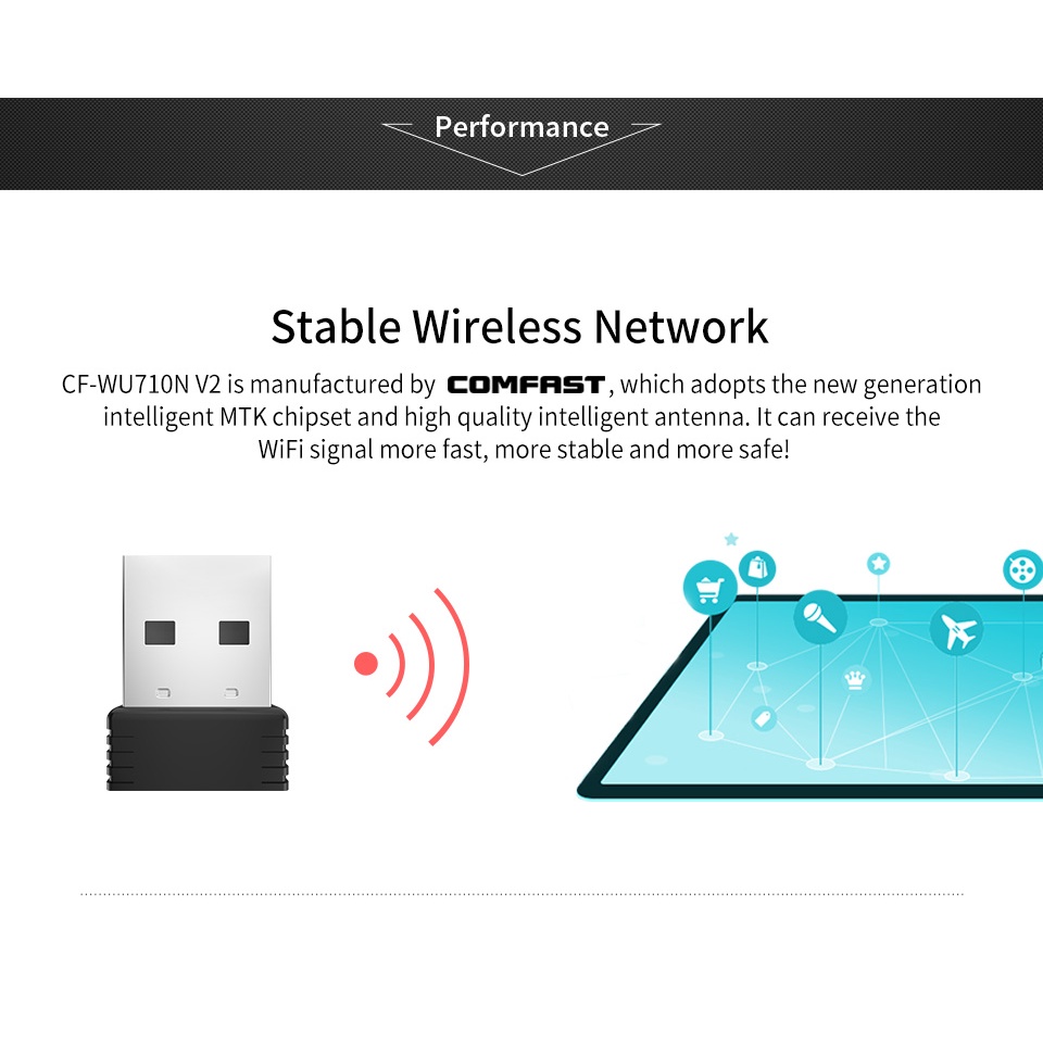 COMFAST Usb phát Wifi 150Mbps cho máy tính