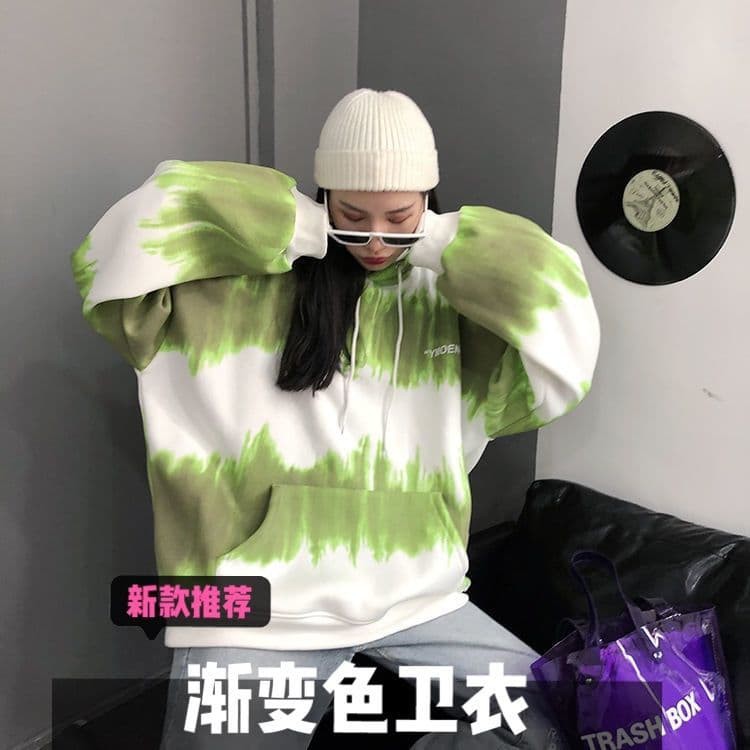 (ORDER) Áo hoodie ulzzang nam nữ loang bạc 🌈 FREESHIP 💚 Áo nỉ lót bông dáng rộng 💚 | BigBuy360 - bigbuy360.vn