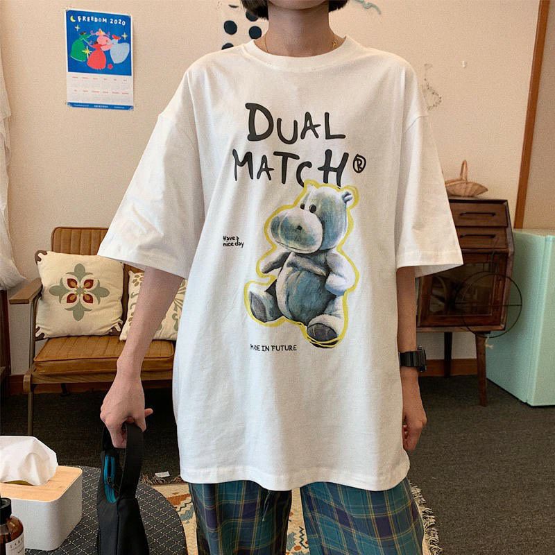 Áo thun tay lỡ Unisex gấu DUAL MATCH