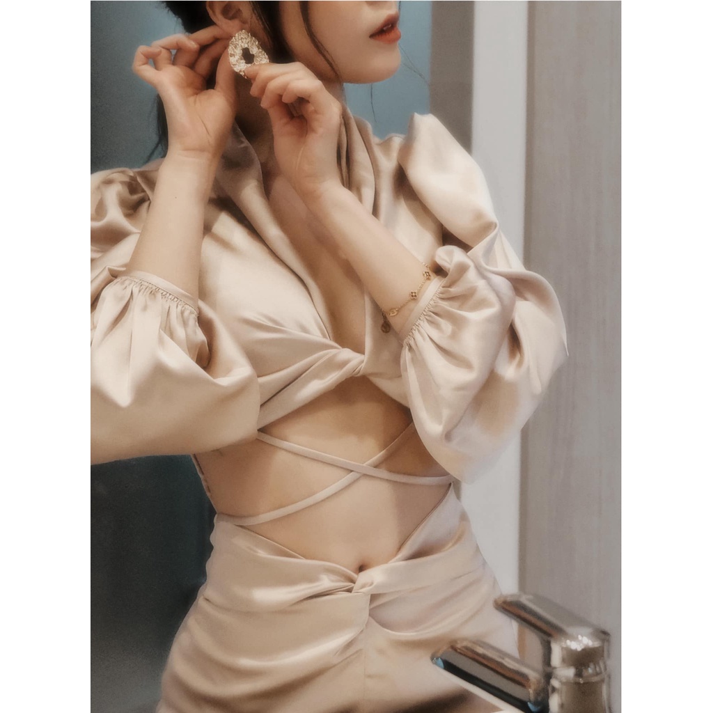 Đầm đi tiệc ôm body tay dài thiết kế sang trọng - T002