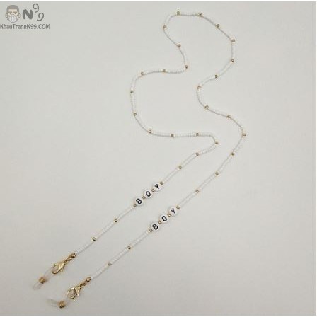 Dây đeo khẩu trang Hàn Quốc chuỗi hạt nhiều màu đính chữ, hình hoạt hình 4d, hình thú cao cấp