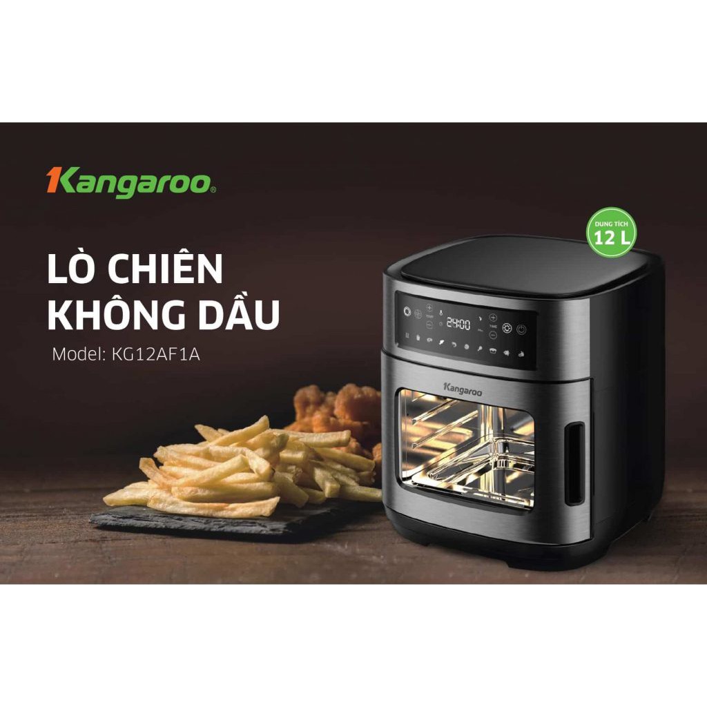 Lò chiên không dầu 12 Lít Kangaroo KG12AF1A công suất 1800w Bảo hành chính hãng 12 tháng