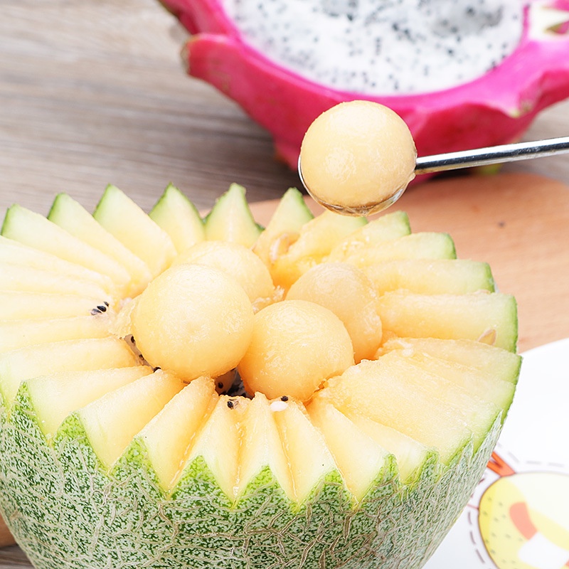 Muỗng và Dao cắt tạo hình hoa quả 2in1 Inox siêu bên IN93 và các mẫu khác