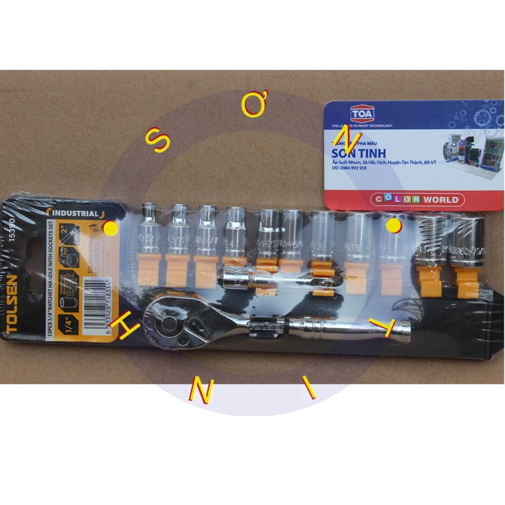 BỘ TUÝP 13 MÓN 1/4 HỆ INCH CÔNG NGHIỆP TOLSEN 15390