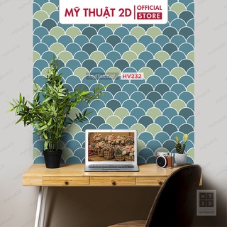 Set 2 mét dài Decal gạch bông hoạ tiết vảy cá dán bếp dán tường, nhà tắm_kt 200x60cm