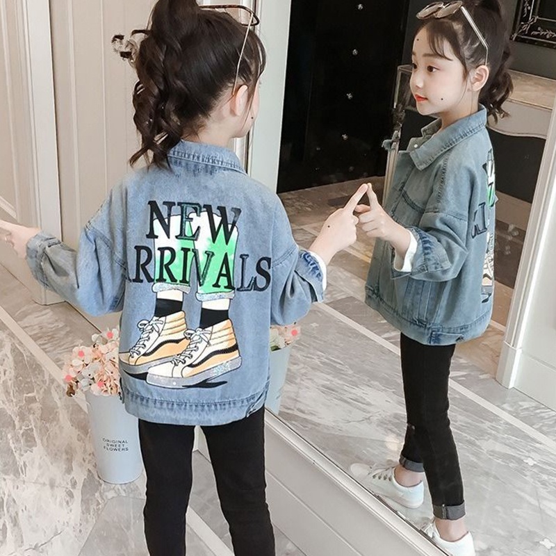 Áo Khoác denim Thời Trang Xuân Thu Mới Cho Bé Gái Aku