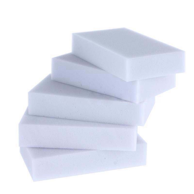 100Pcs Eraser Melamine Foam Cleaner Magic Sponge & 10PCS Microfiber Mop Pads House Floor Cleaning Flat Mop