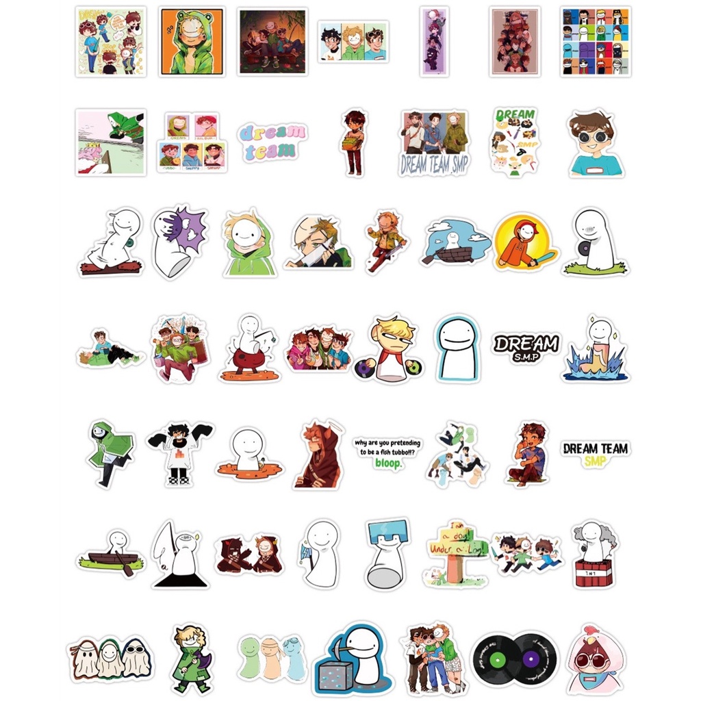 Bộ 50 Miếng Dán Hình Dream Smp Chống Thấm Nước Cho Đồ Chơi