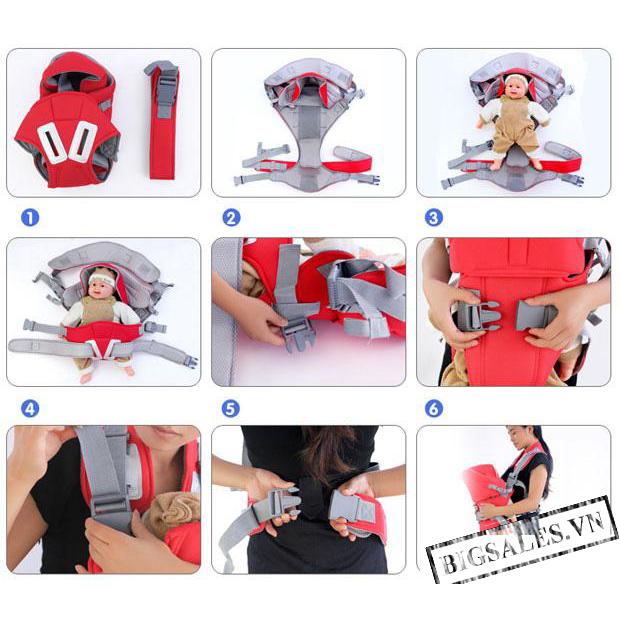 Đai địu Baby Carrier 6 tư thế cao cấp