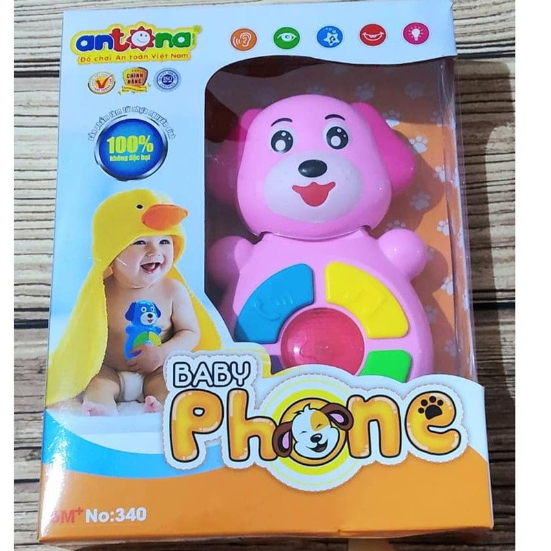 Baby Phone Antona -  Đồ Chơi Điện Thoại Hình Chú Cún Bằng Nhựa An Toàn Cho Bé