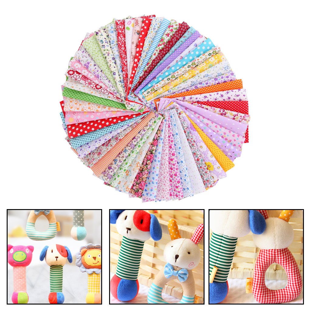 100 Miếng Vải Cotton Họa Tiết Ngẫu Nhiên 10x10cm