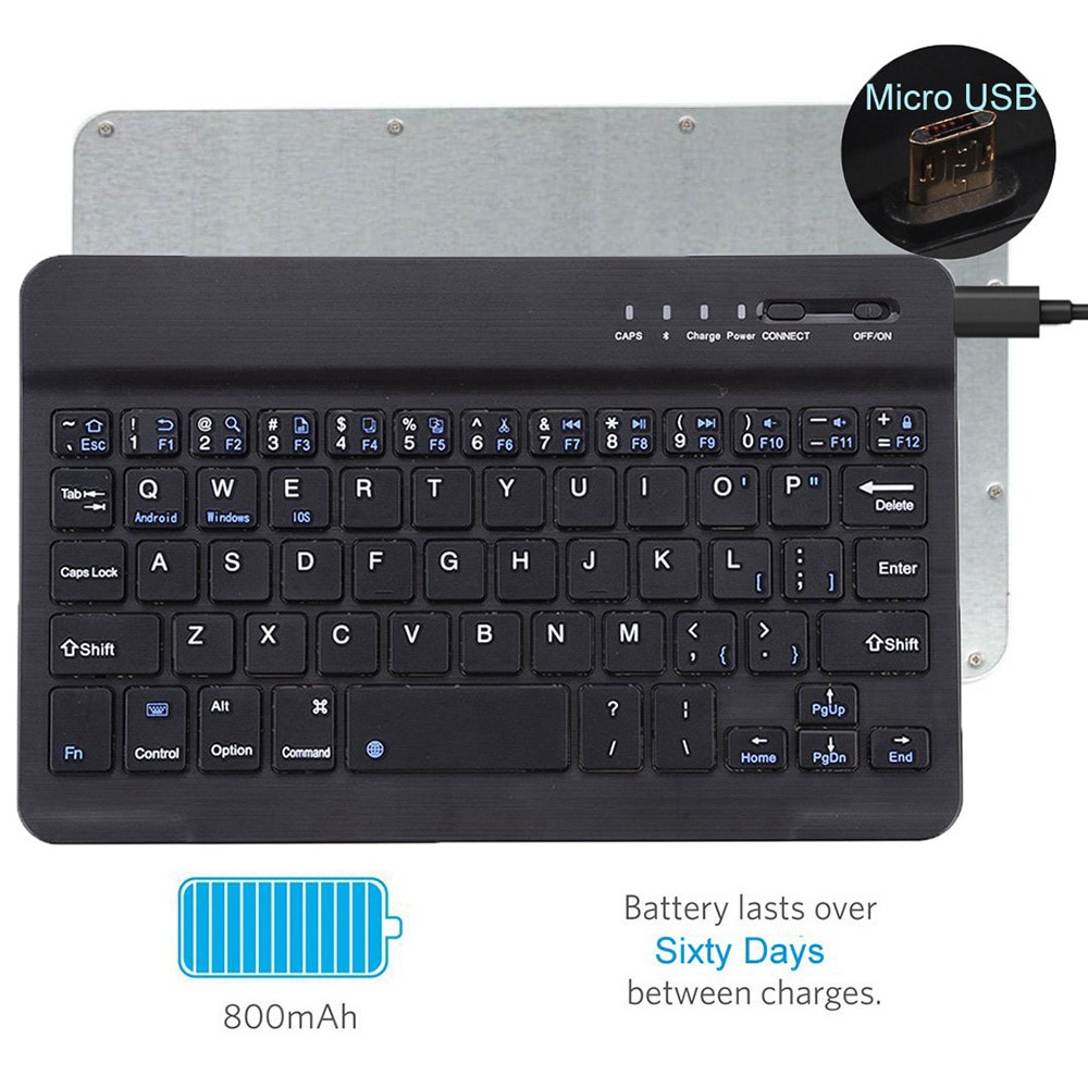 Bàn Phím Bluetooth 3.0 Không Dây Mini Siêu Mỏng 7 / 9 / 10 Inch Cho Ipad / Điện Thoại / Máy Tính Bảng Với Windows / Android / iOS