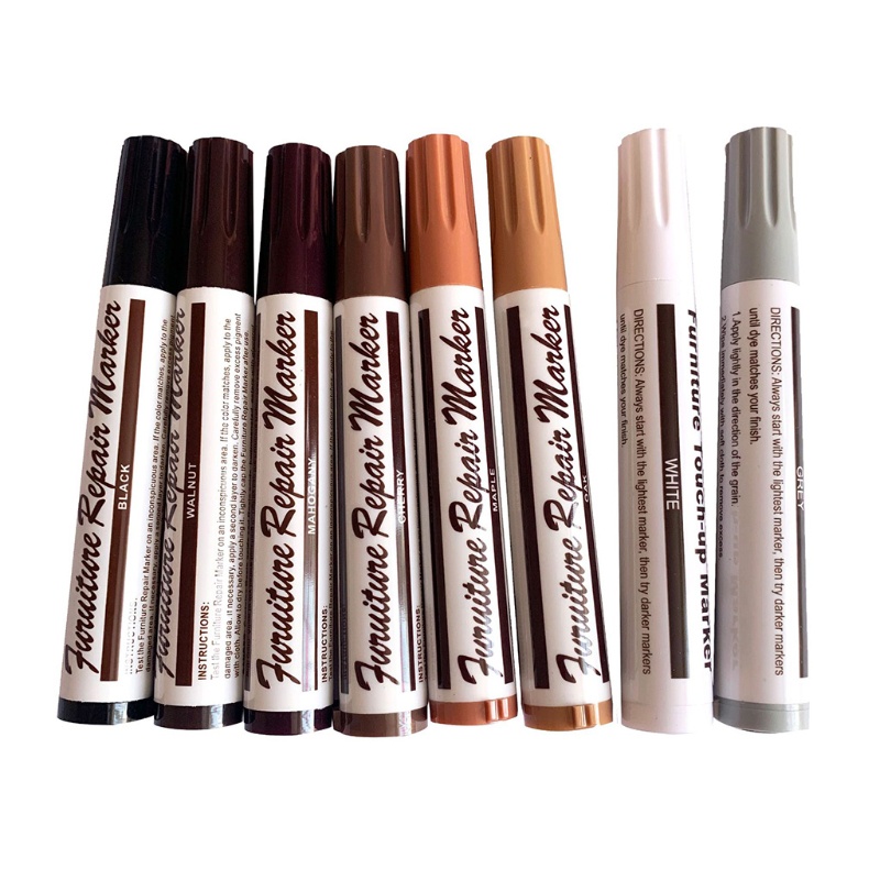 Bộ 12 Cây Sáp Đánh Dấu Vết Trầy Kèm 6 Đầu Nỉ 6 Que Sáp Chuyên Dụng Cho Đồ Nội Thất