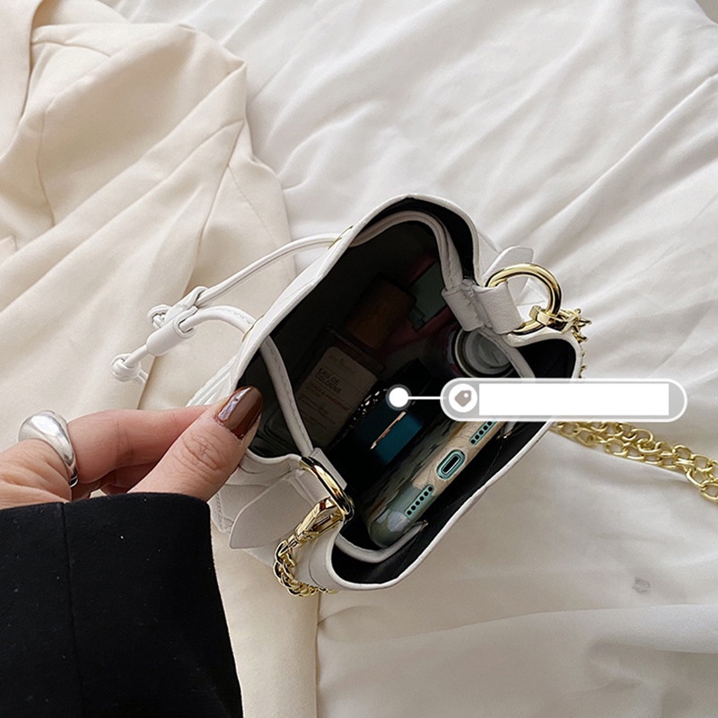 IELGY Túi Đeo Vai Dáng Xô Họa Tiết Hình Thoi Phong Cách Đường Phố Thời Trang Cho Nữ