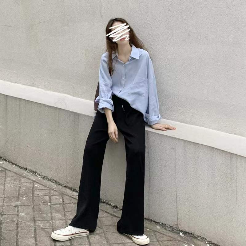 QADCOL  Quần Ống Rộng Lưng Cao Plus Size Dành Cho Nữ