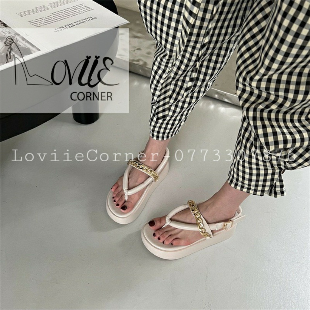 SANDAL NỮ XỎ NGÓN LOVIIECORNER - GIÀY SANDAL NỮ ĐẾ BỆT XỎ NGÓN - SANDAL NỮ DÂY CHÉO GIẢ GỖ S220521