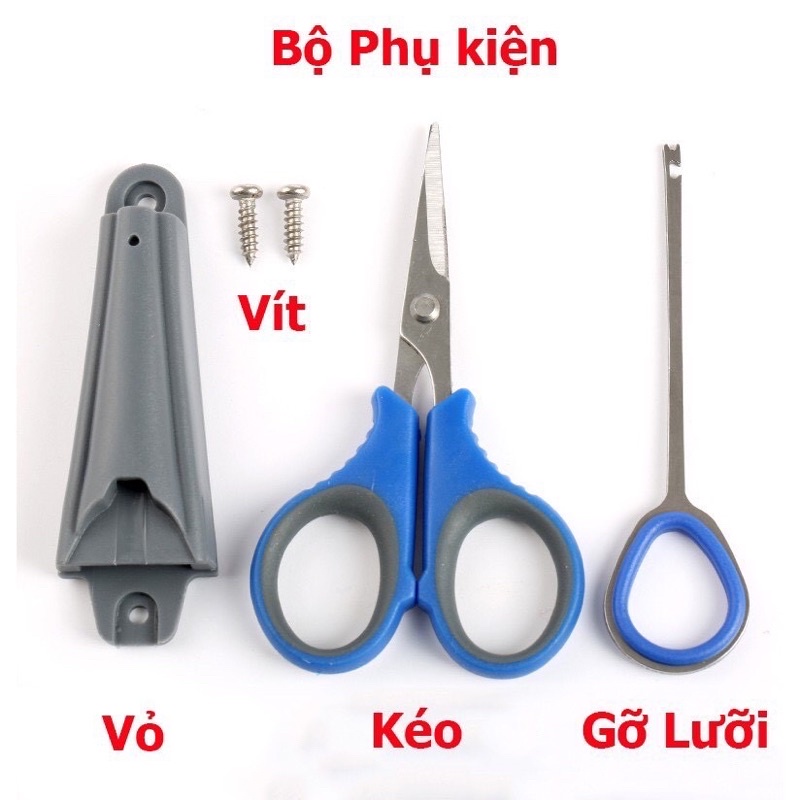 Kéo Cắt Thẻo + Gỡ lưỡi câu cá có thể Gắn Thùng Câu Đài vô cùng tiện lợi, đồ câu cá