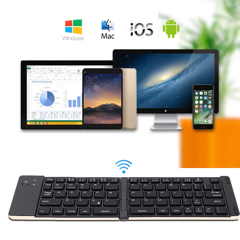 Bàn Phím Bluetooth Không Dây Gấp Lại Được Cho Windows Android Ios Tablet For Ipad