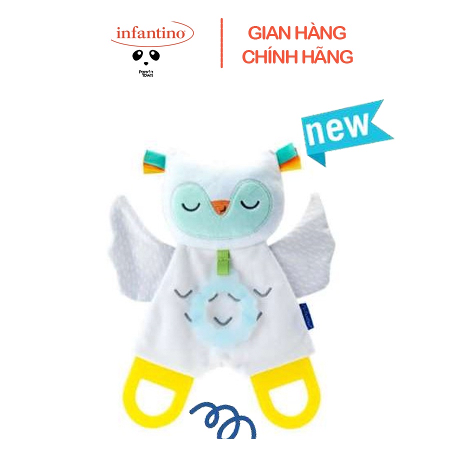 Đồ Chơi Vải Kiêm Gặm Nướu Hình Chú Cú Phát Sáng Trong Bóng Tối Infantino - Glow-in-the-Dark Cuddle &amp; Teether Owl