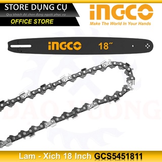 Lam - xích 18" ingco gcs5451811 | thanh lam cưa xích agsb51801 | xích cưa máy gcs5451811