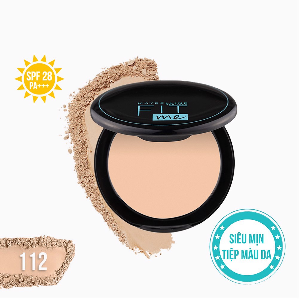 Phấn Nền Kiềm Dầu Chống Nắng 12h SPF28 PA+++ Mịn lì lâu trôi Maybelline Fit Me Matte Poreless Powder