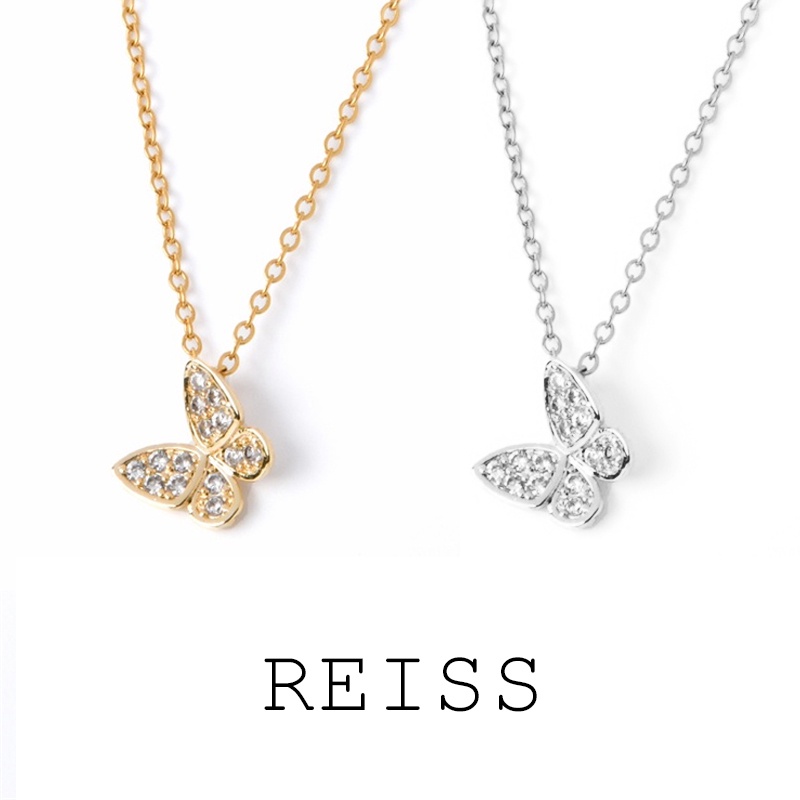 Vòng cổ Mạ Vàng 18k Mặt Hình Bướm Đính Đá Zircon Thời Trang Cho Nữ