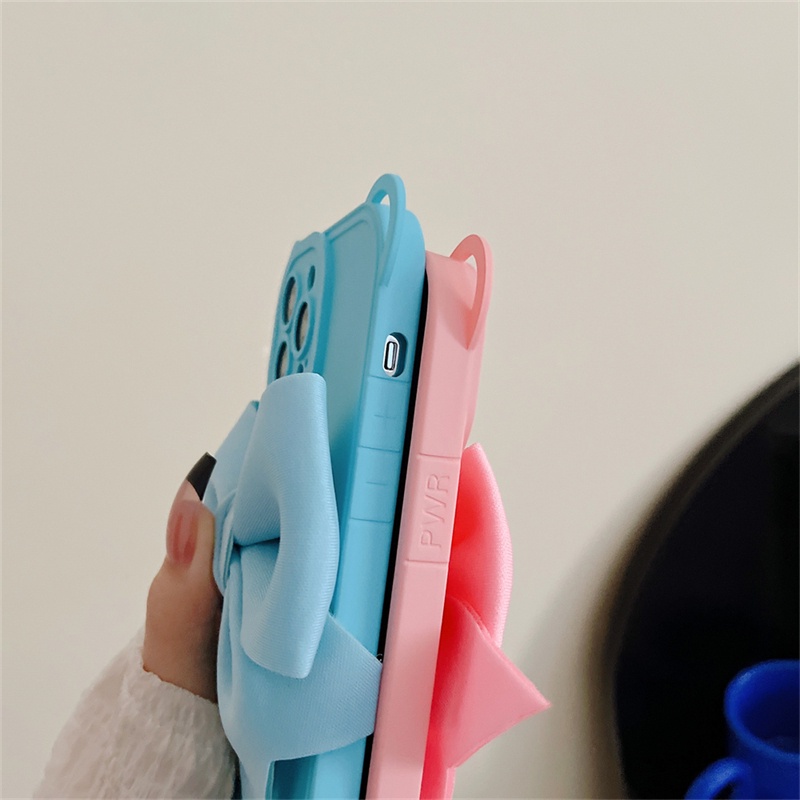 Ốp Điện Thoại Silicon Mềm Hình Tai Gấu 3D Dễ Thương Có Dây Đeo Chéo Cho iPhone 13 Pro Max 12 iPhone11