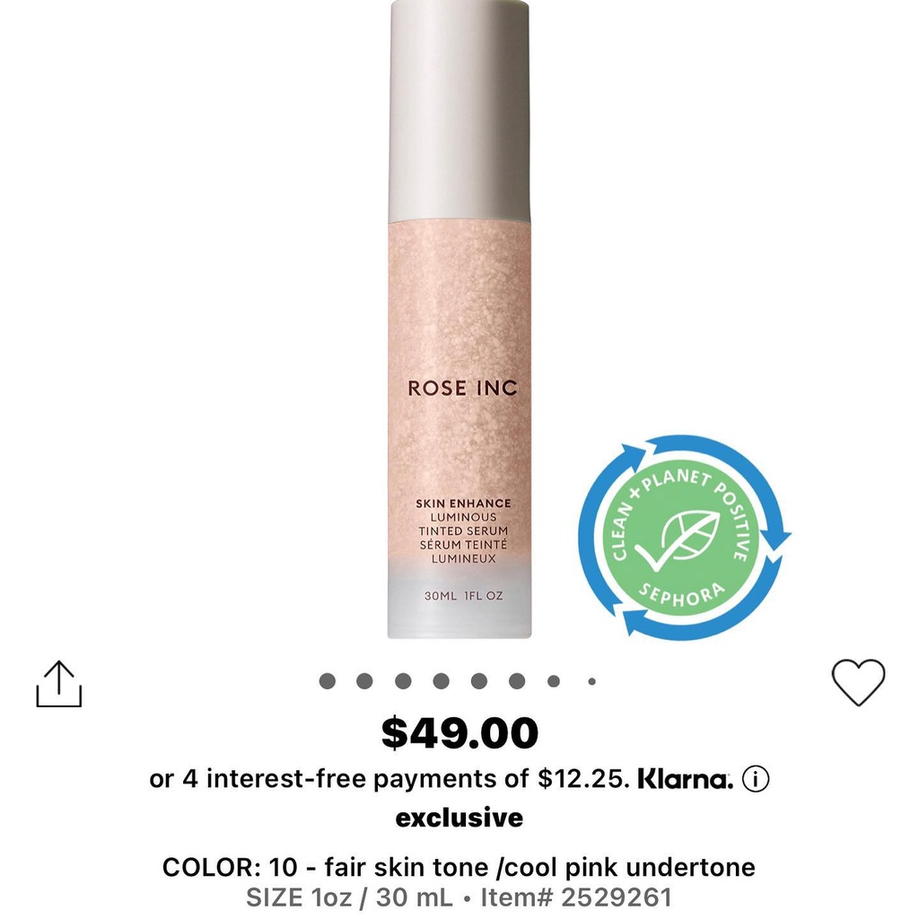 Kem nền ROSE INC Skin Enhance Luminous Skin Tint $49 màu 020