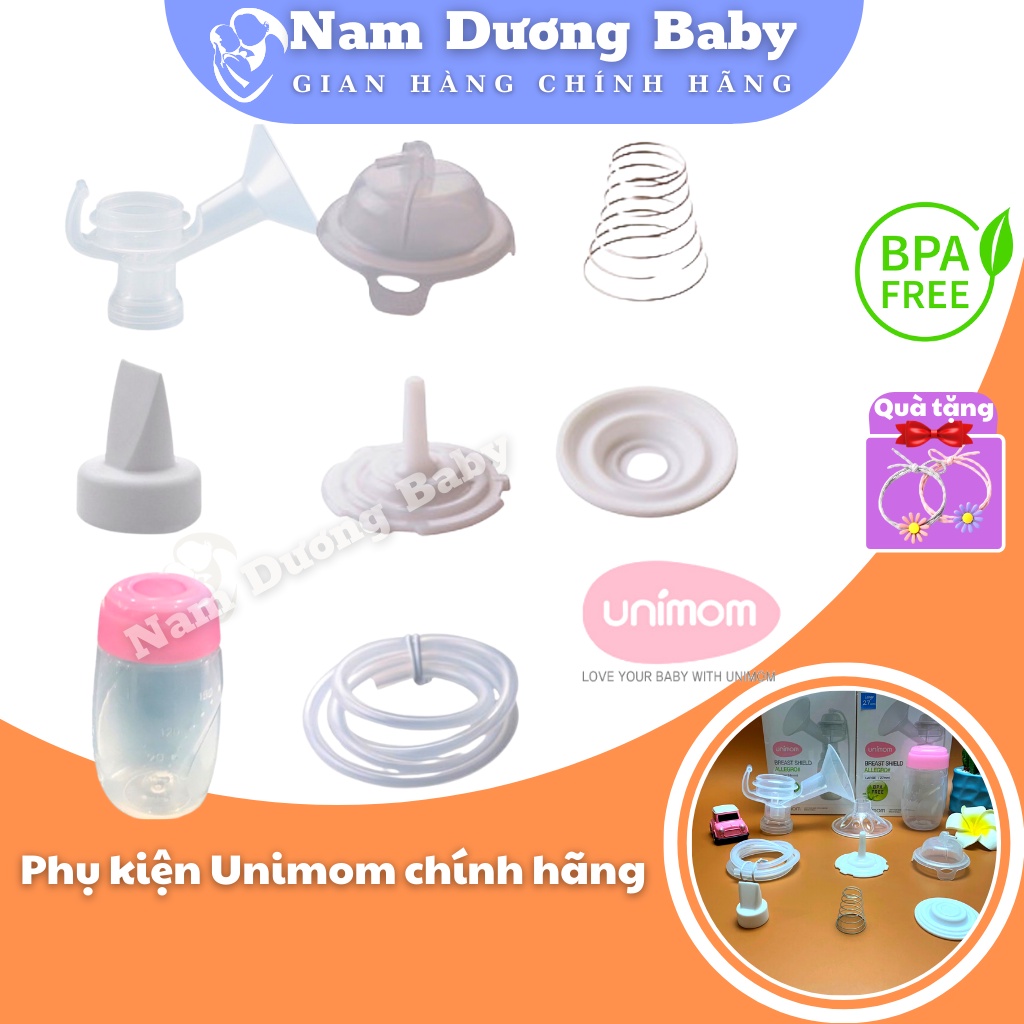 Phụ kiện máy hút sữa Unimom [ Hàng Chính Hãng ] Lẻ từng chi tiết : Van, chặn sữa, bình sữa, phễu, dây dẫn hơi...