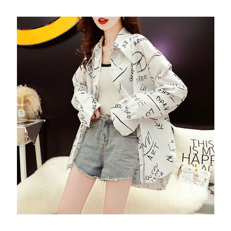 Áo sơ mi dáng rộng phong cách Hàn Quốc thời trang cho nữ