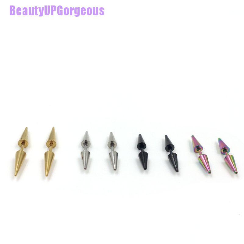 1 đôi khuyên tai đinh tán bằng thép không gỉ thời trang cho nam và nữ