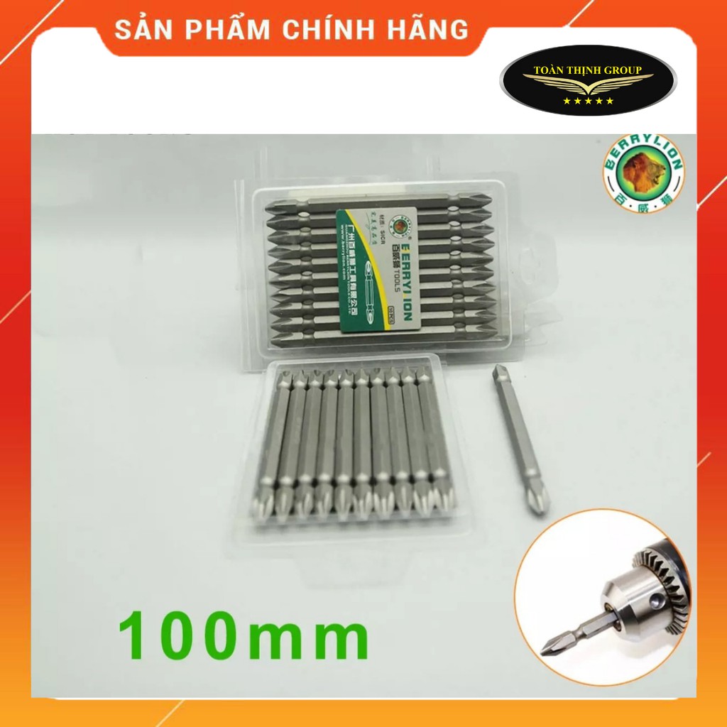 Đầu Bắn Vít 2 Đầu 4 Cạnh  Hiệu BERRYLION Kích Cỡ 65mm - 100mm, Thép Hợp Kim Cao Cấp Siêu Bền