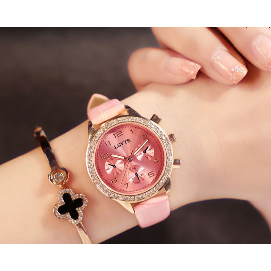 Đồng hồ thời trang nữ chính hãng LSVTR đính đá saphiar sang trọng bảo hành 1 đổi 1 chỉ có tại BISOKO