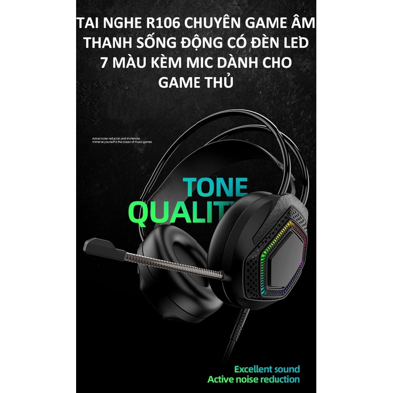 Tai nghe AK5 chuyên game âm thanh sống động có đèn LED 7 màu kèm mic dành cho game thủ