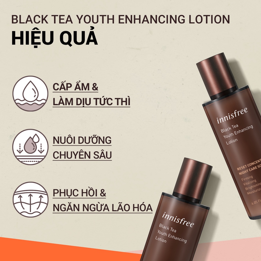 Sữa dưỡng ngăn ngừa lão hóa từ trà đen innisfree Black Tea Youth Enhancing Lotion 120 mL