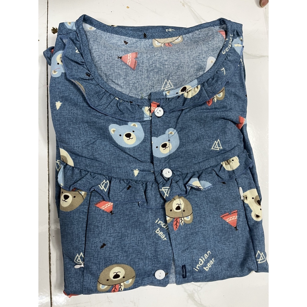 Bộ đồ bầu dài tay và sau sinh chất KATE thái mềm mát quần có chun chỉnh (Xả Kho)